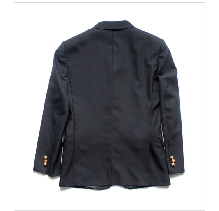 Chaqueta de uniforme escolar de una sola botonadura negra de invierno personalizada al por mayor 