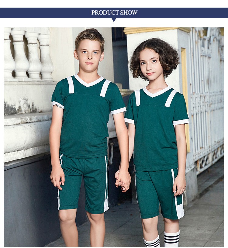  Verano otoño escuela primaria ropa deportiva 100% algodón uniforme escolar camisetas