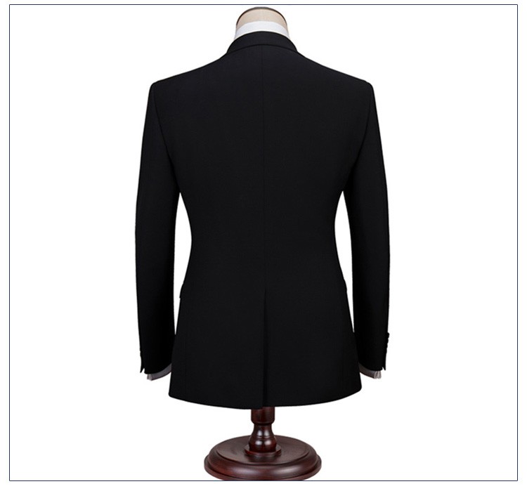 Diseño personalizado de tres piezas con cuello en V de un solo pecho traje de negocios formal para hombres