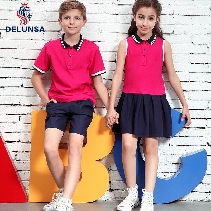 Polo rosa personalizado para escuela infantil, chándales de diseñador para niños, chándal escolar