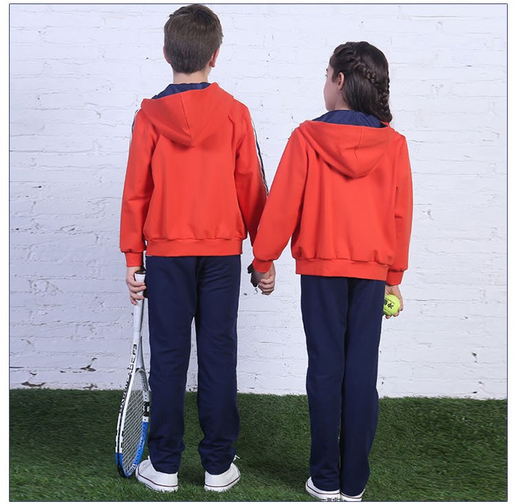 Cree la capa y los pantalones largos del frente de la cremallera de la manga de la ropa deportiva de los niños de la primavera para requisitos particulares
