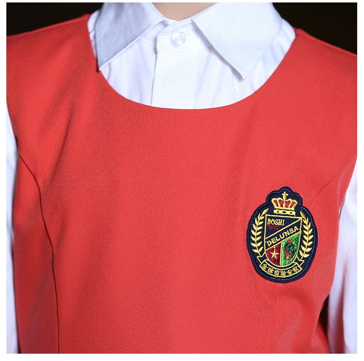 Uniforme de colegiala personalizado Uniforme de colegiala roja Uniforme de colegiala Pinafores escolares
