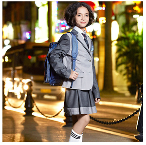 Ropa escolar para niños japoneses de estilo chino, abrigo gris, uniforme escolar, chaqueta para niño, uniformes escolares