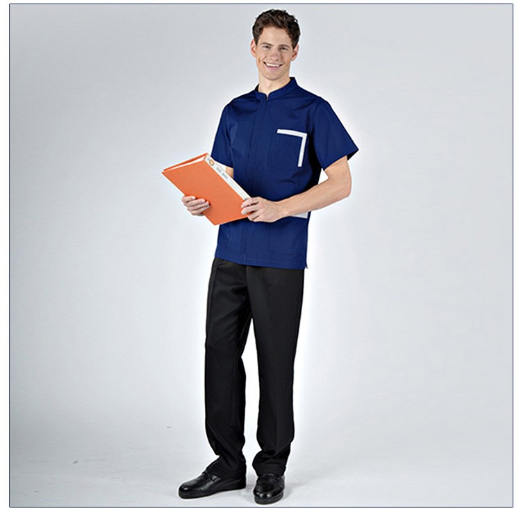 Ropa de hospital de manga corta Uniforme de enfermera masculino moderno Médico Scrubs Top y pantalones