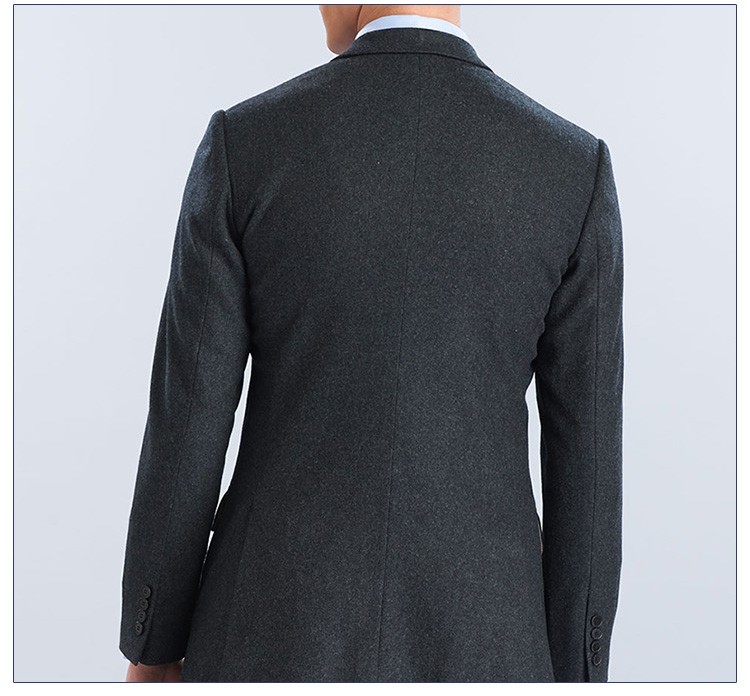 Trajes de chaqueta con cuello en V de un solo pecho para hombre tejido tejido personalizado