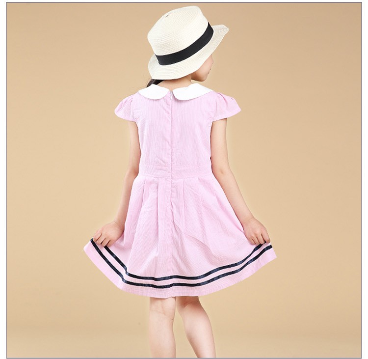 Vestido de uniforme japonés de manga corta con cremallera en la espalda para estudiantes de niñas con cuello único de jardín de infantes japonés
