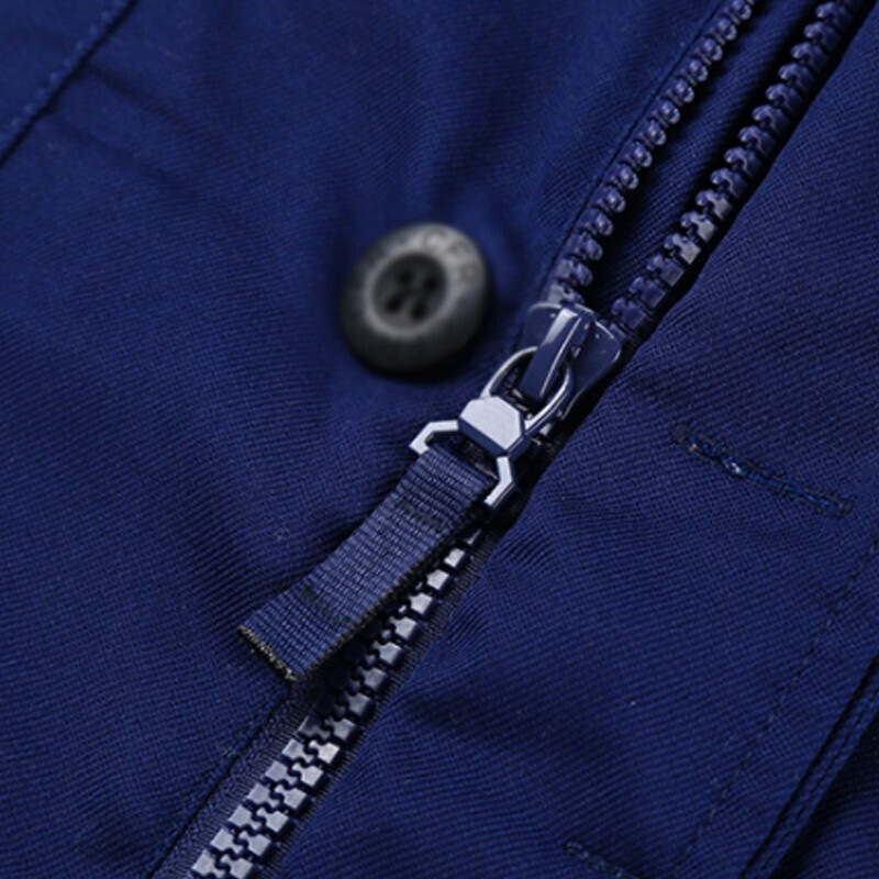 Camisa de uniforme de guardia de seguridad azul marino de manga larga con cremallera de diseño personalizado con bolsillo