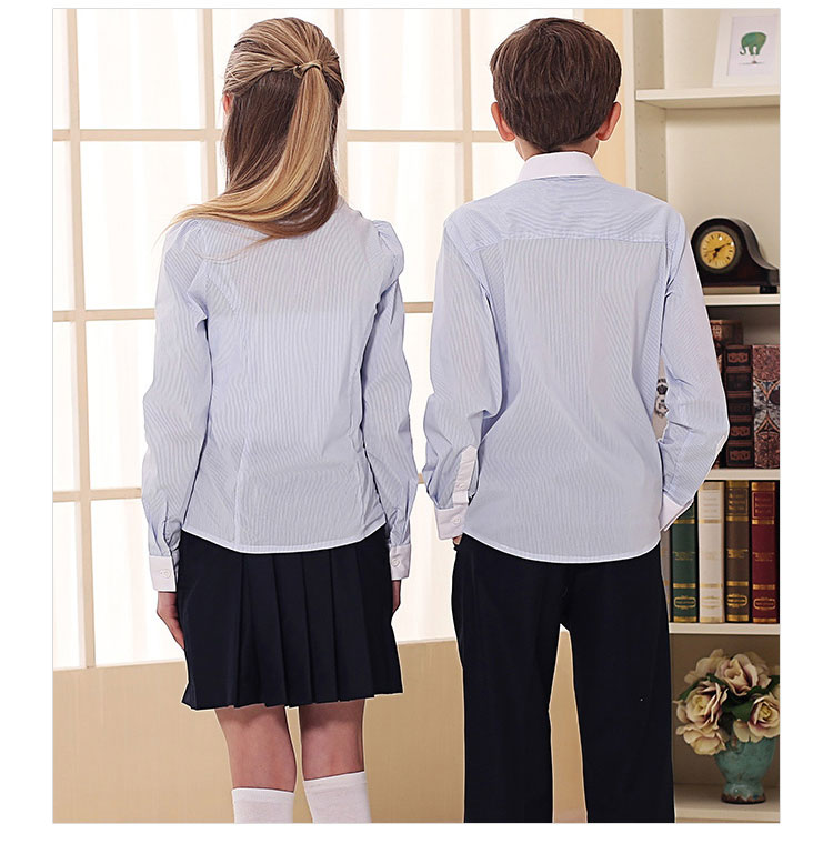 Los niños cómodos personalizados rechazan las camisas largas del uniforme escolar de la manga 100% algodón