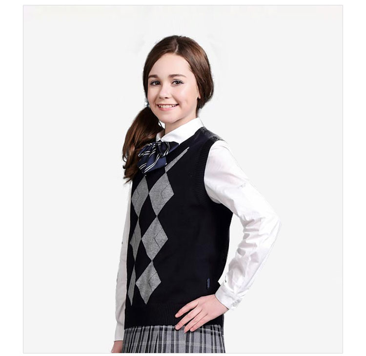 Uniforme de estudiante personalizado, chaleco para niños, suéter Ver suéter, uniforme escolar gris para estudiantes de secundaria