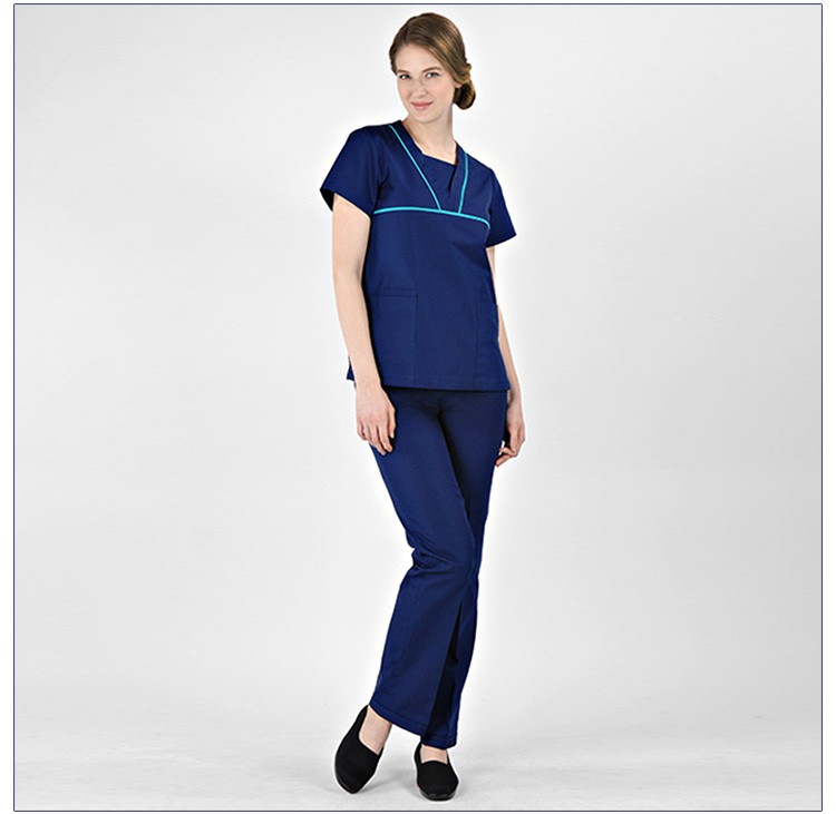 Diseños de uniformes de enfermera de moda Uniforme de centro de atención médica Uniformes de hospital de uniformes médicos azul marino Uniformes de enfermería