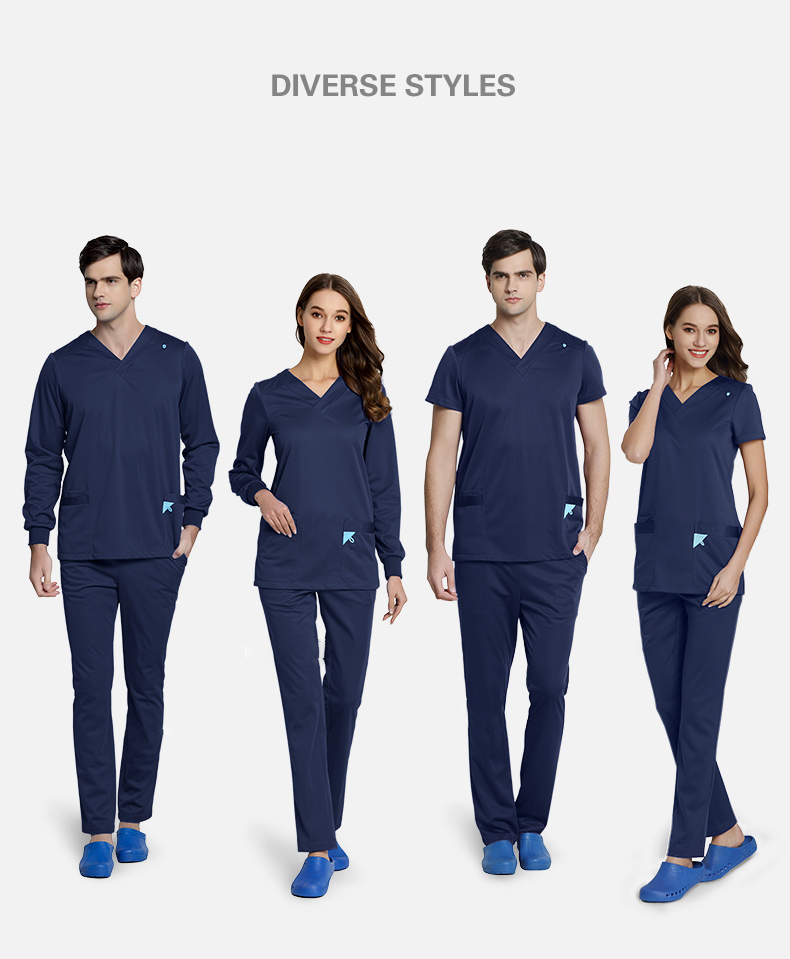 Uniforme médico unisex para enfermera, ropa de trabajo personalizada con cuello en V, ropa de trabajo