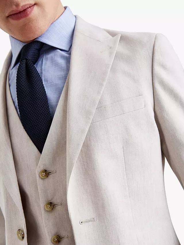 Diseño personalizado de tres piezas con cuello en V de un solo pecho traje de hombre de boda blanco