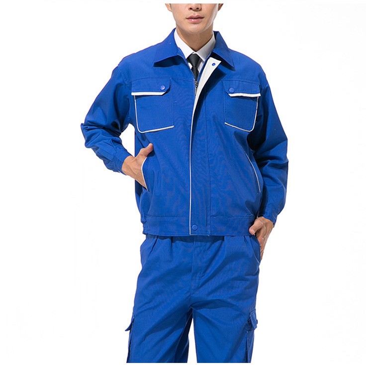 Ropa de trabajador de fábrica de productos alimenticios Conjunto de uniforme de trabajo de manga larga impermeable personalizado con bolsillo