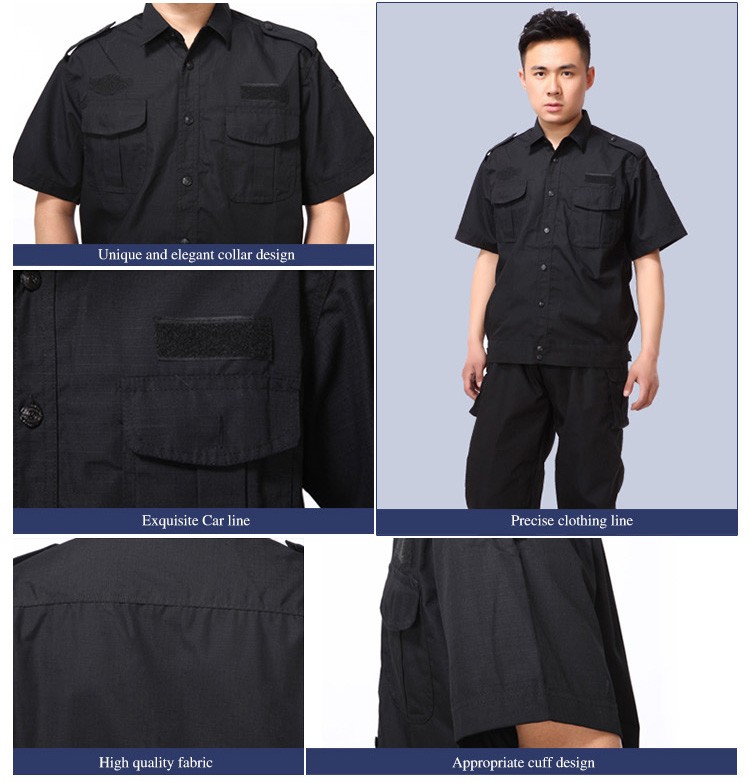 Cree la camisa y los pantalones de la correa de manga corta de un solo pecho del uniforme del trabajador del verano para requisitos particulares 