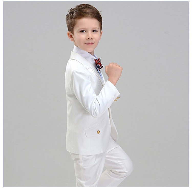 Traje de portador de anillo de fiesta de boda de diseño personalizado, traje de chaqueta de 3 piezas para niños pequeños con pajarita