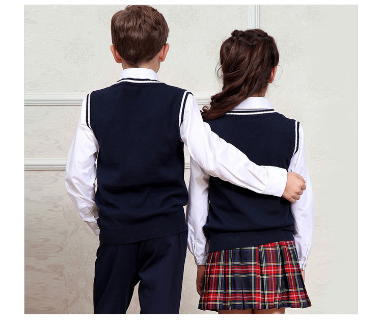 Venta al por mayor, combinación de colores, uniforme de escuela primaria para niñas y niños, camisas de uniforme escolar para niños