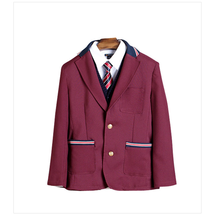 Conjunto de camisa de chaqueta de uniforme de escuela secundaria personalizada para escuela primaria y secundaria