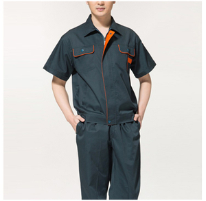 Traje de uniforme útil con cremallera de trabajador de manga corta personalizado con bolsillo